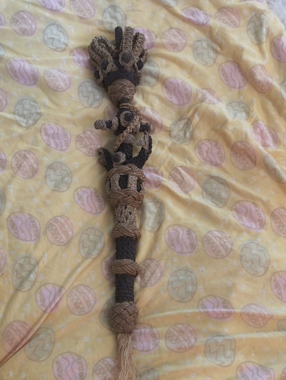 Handcrafted Macramé Tassel Doorbell Pull - Brown & Tan